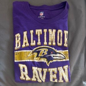 I’m selling a Baltimore Raven’s kids XL t-shirt.